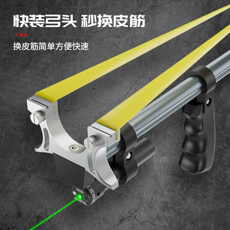 High Precision Telescopic Slingshot High Power Rubber Band Slingshots with Red Laser Stainless Steel Outdoor Hunting Catapult