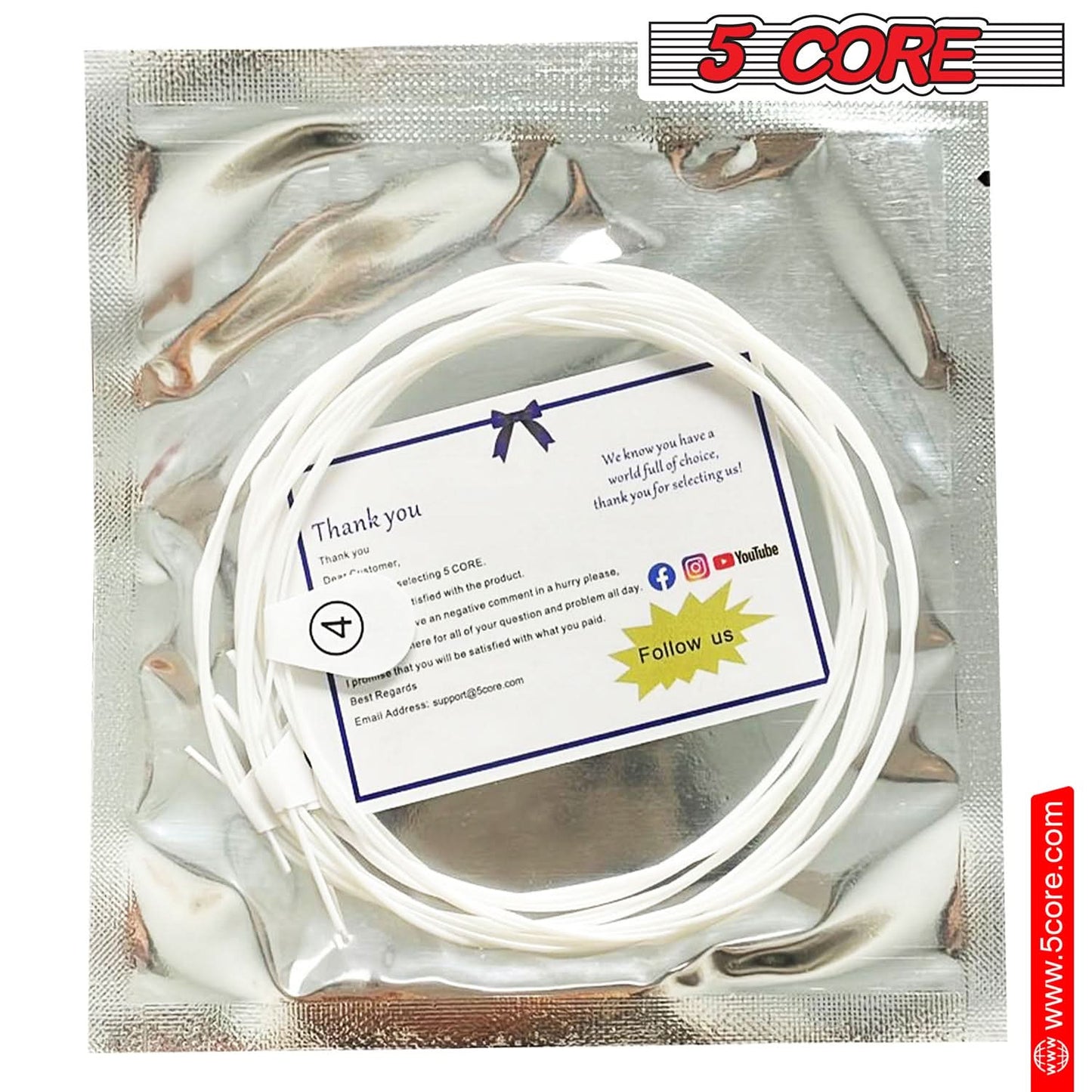 5Core Ukulele Strings Nylon W Deep Bright Tone Consistent Reliable Durability Uku String