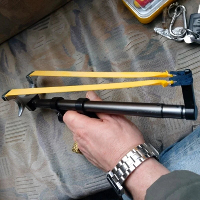 High Precision Telescopic Slingshot High Power Rubber Band Slingshots with Red Laser Stainless Steel Outdoor Hunting Catapult