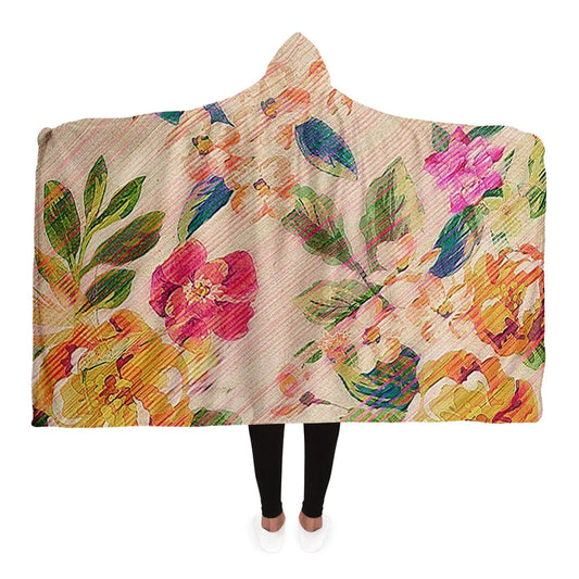 Flower Painting Hooded Blanket