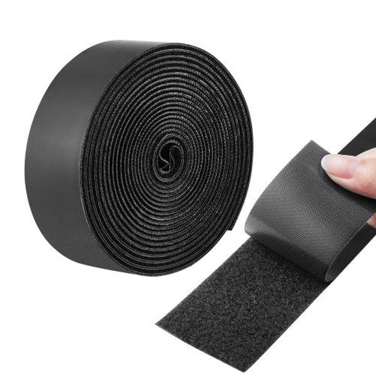 15Ft X 2In Hook Loop Tape & 16.4Ft X 0.94In Double-Side Strips Black + Red
